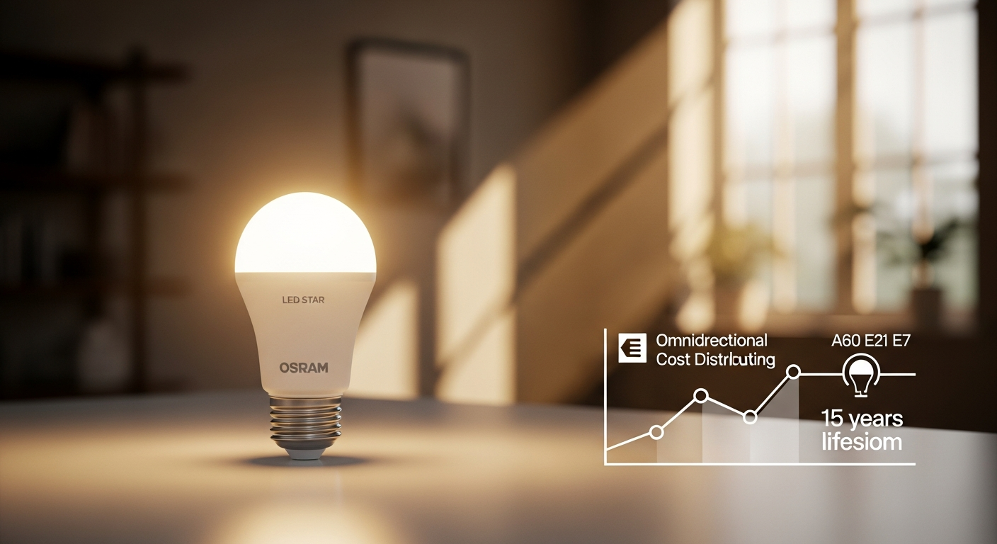 OSRAM LED STAR Classic A60 E27 warm white energy efficient light bulb in standard screw base