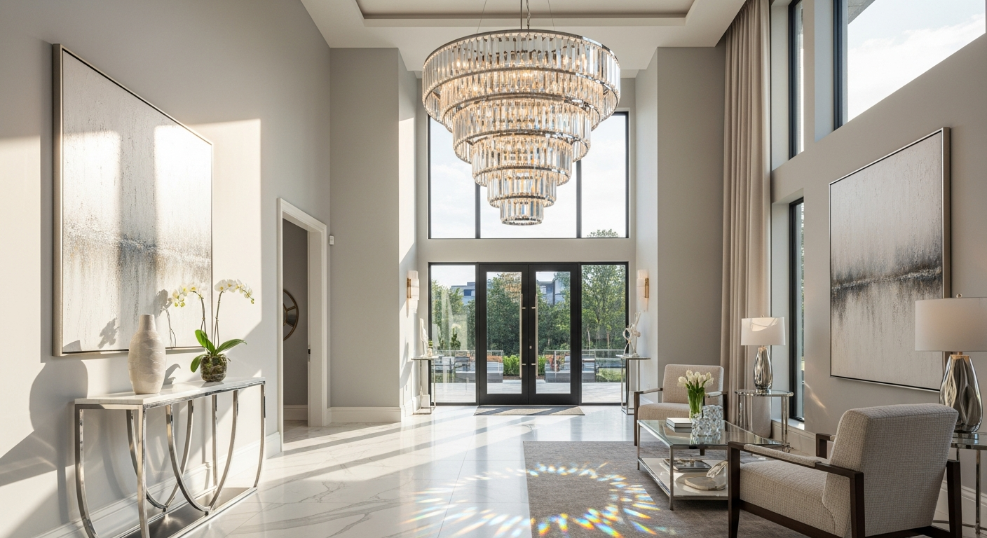 Transform Your Entryway: How the OROA Glass Layered Crystal Chandelier Creates Luxury Hotel Vibes at Home