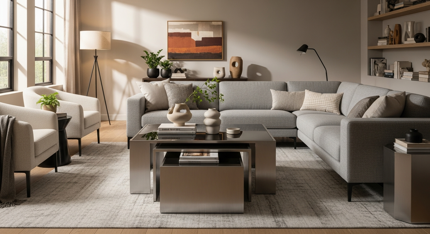 Transform Your Living Room Layout: The OROA Marquee Nesting Coffee Table Set for Modern Apartment Living