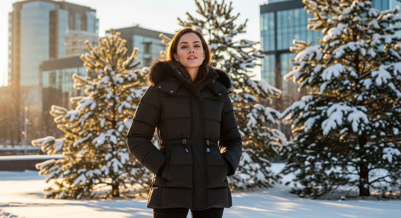 Orolay Women's Thickened Down Jacket in bold color displayed on model showing roomy silhouette and design