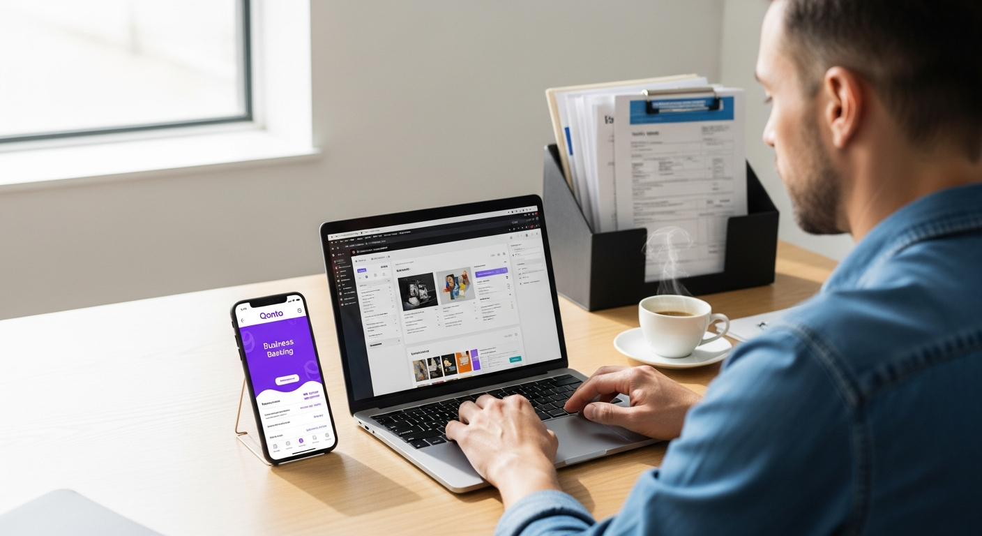 Qonto NL Smart Business Account Plan interface showing automated expense categorization and real-time financial dashboard for Dutch freelancers