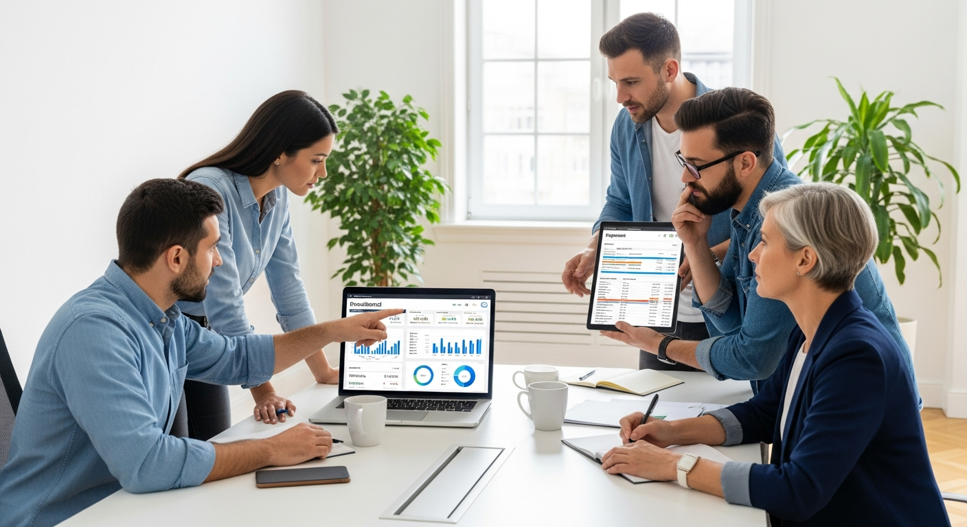 Qonto business account dashboard showing real-time expense tracking and team spending controls interface