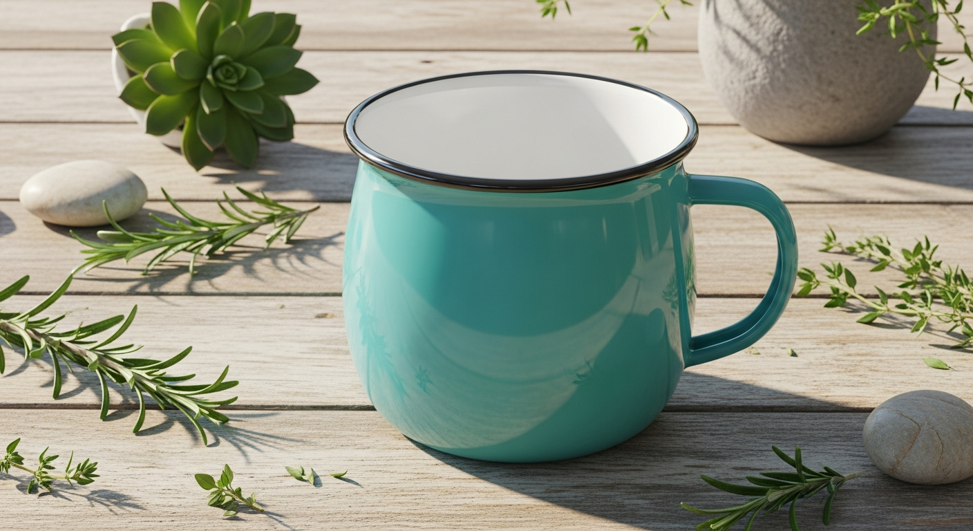 Argon Tableware Coloured Enamel Belly Mug: Durable Drinkware for Indoor & Outdoor Use