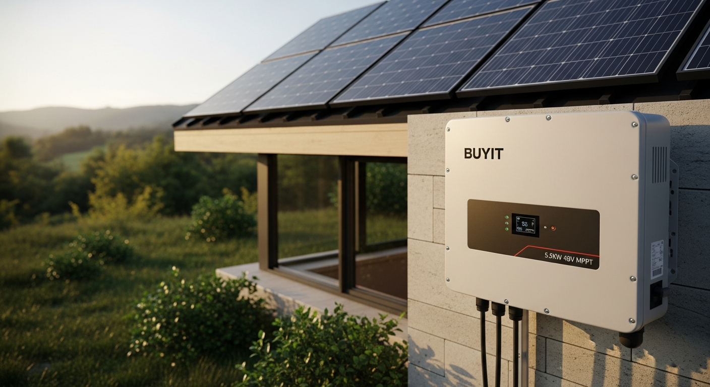 BUYIT 5.5KW 48V MPPT solar inverter with LCD display and advanced monitoring capabilities