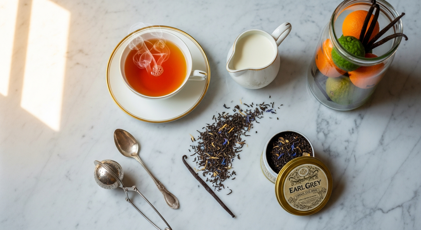 Art of Tea Earl Grey Crème premium loose leaf tea blend in elegant tin packaging