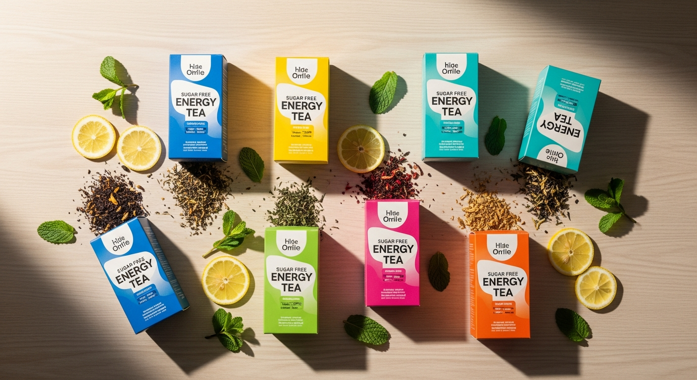 Eight colorful Loaded Tea Shop Best Sellers Bundle flavors displayed in clear glasses with tropical and berry-themed beverages