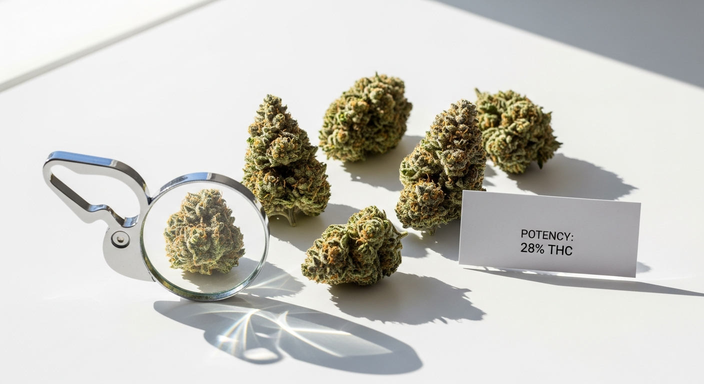 Power Kush HHC Flower buds displayed showing 29% potency indoor cultivation quality