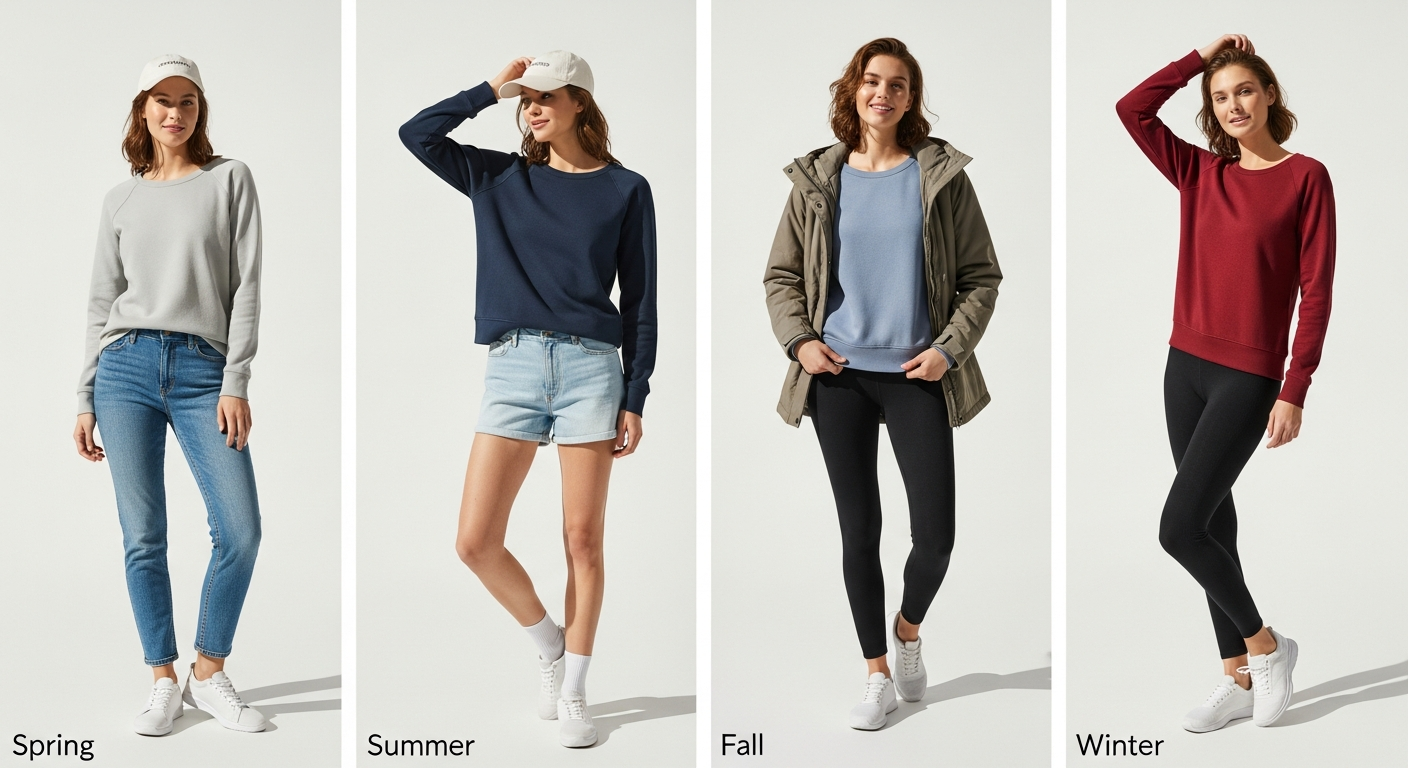 Zeagoo women's casual long sleeve round neck sweatshirt styled with jeans and sneakers