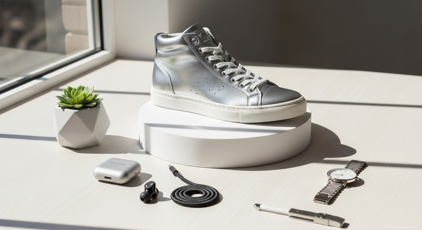 KOEL High Sneaker DANISH METALLIC Silver: The Fashion-Forward Minimalist Shoe for Modern Walkers