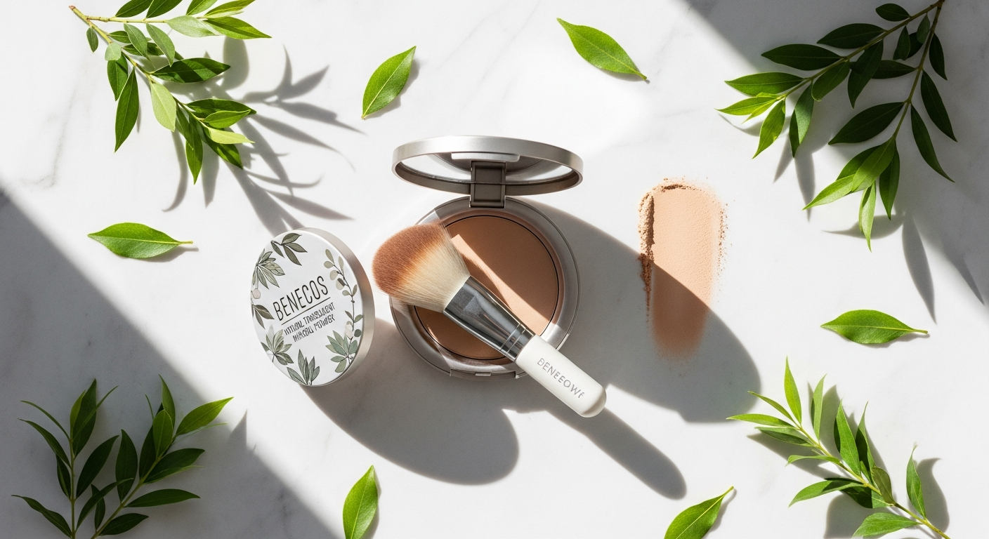 Benecos Natural Translucent Mineral Powder application techniques for oily skin