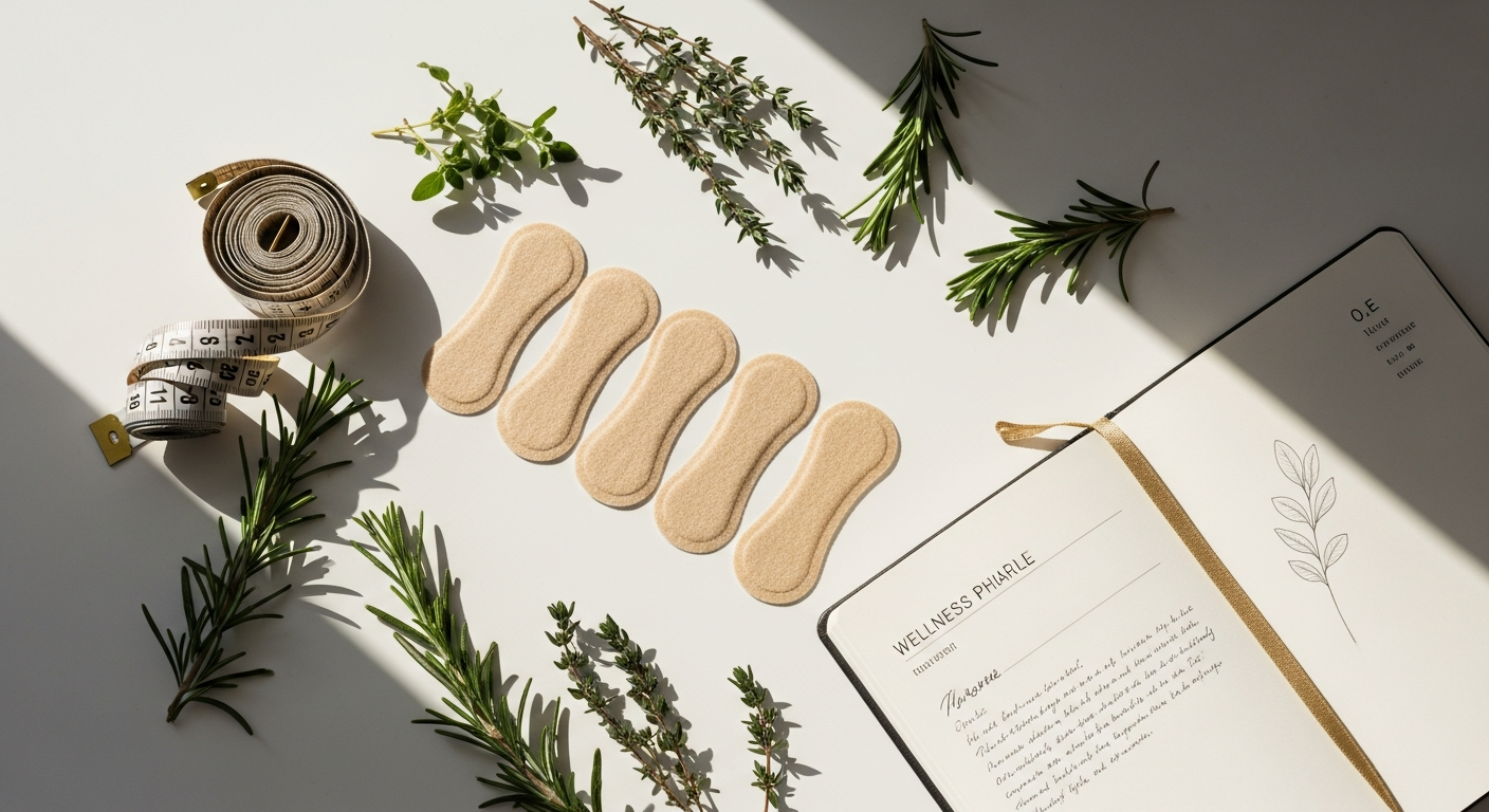 Berberine patches displayed on skin showing transdermal delivery application for weight management