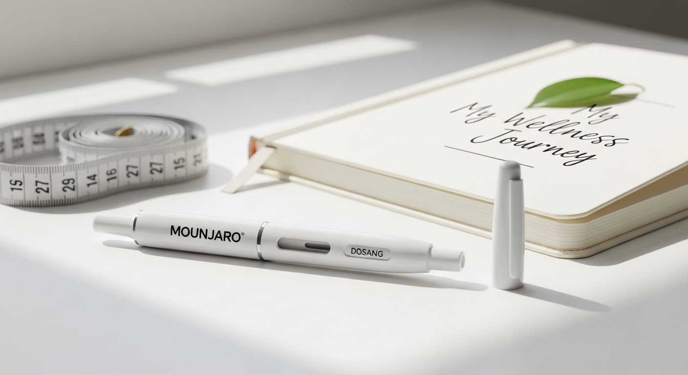 Medical professional holding Mounjaro injectable pen demonstrating weight loss medication administration technique