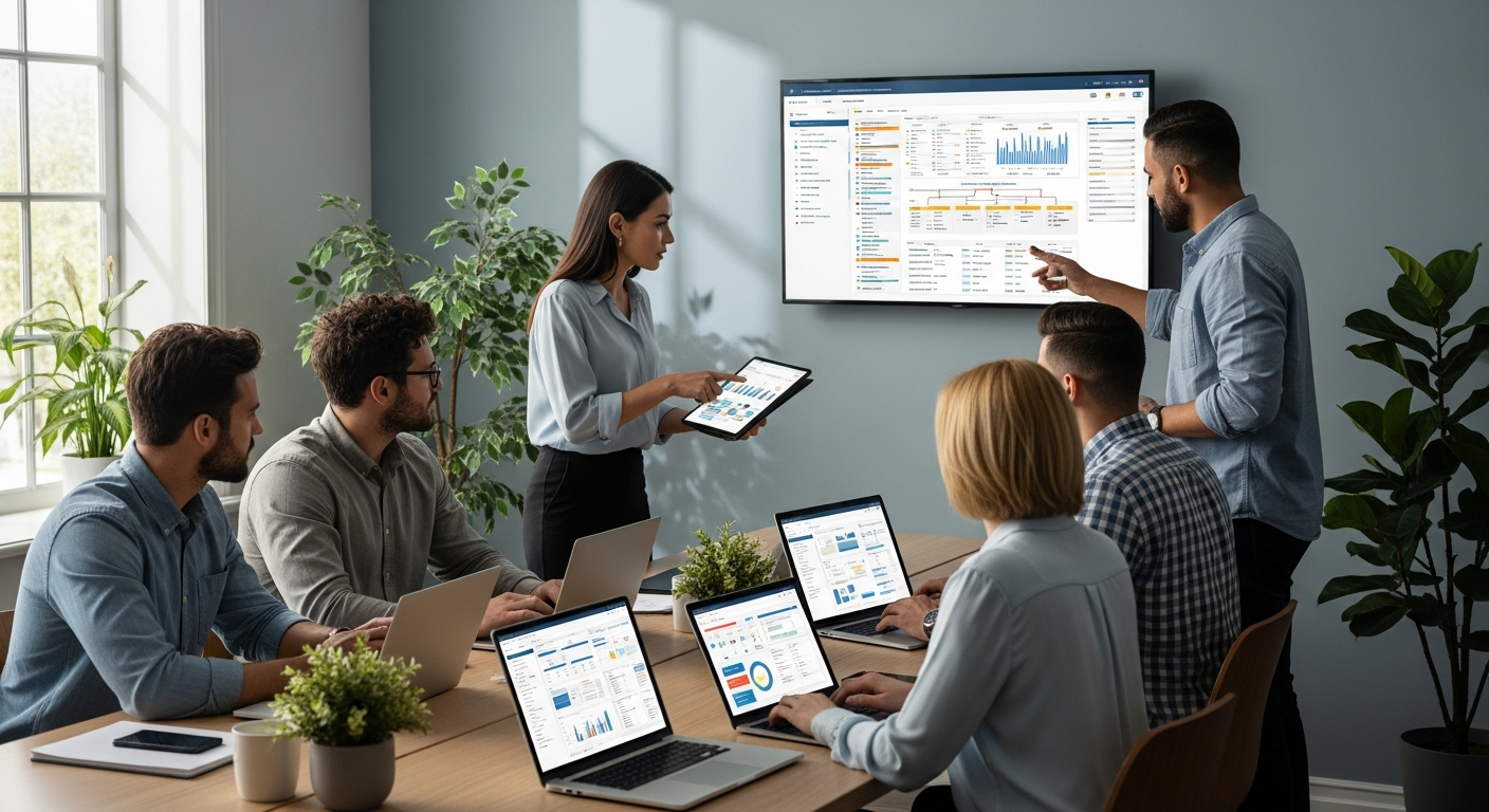 monday.com work management platform dashboard showing customizable boards, automation features, and team collaboration interface