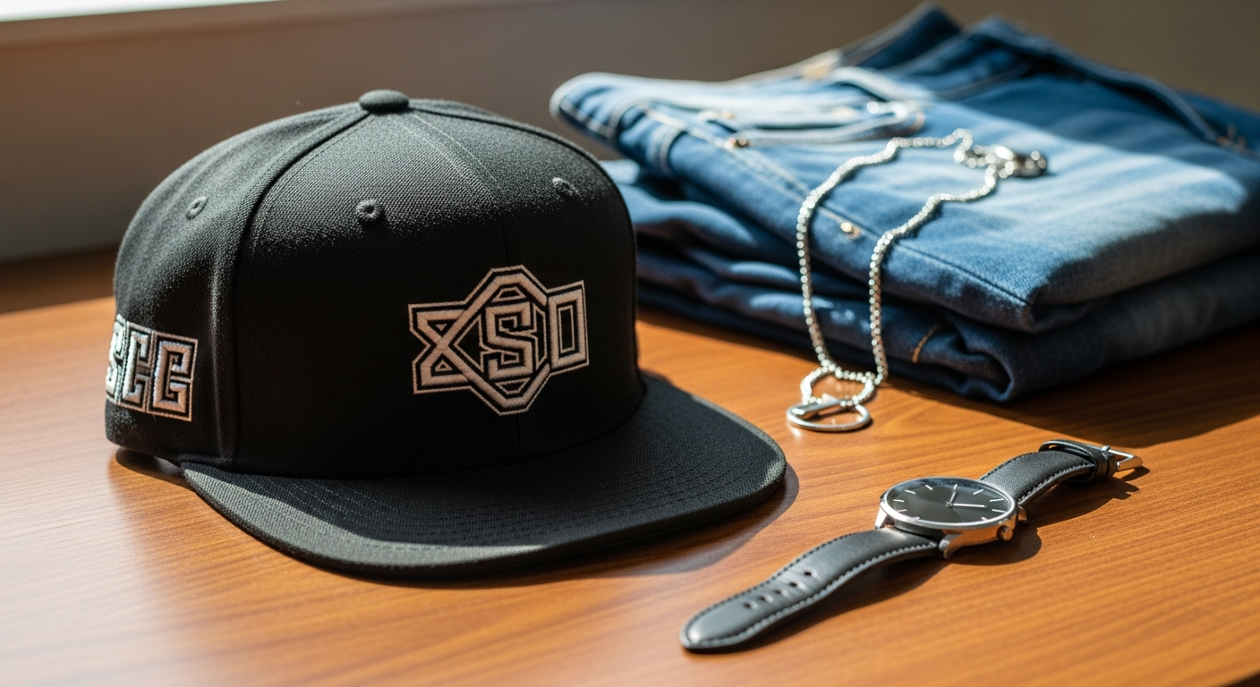 6CRAYON flat brim embroidered baseball cap showcasing independent streetwear design and premium craftsmanship details