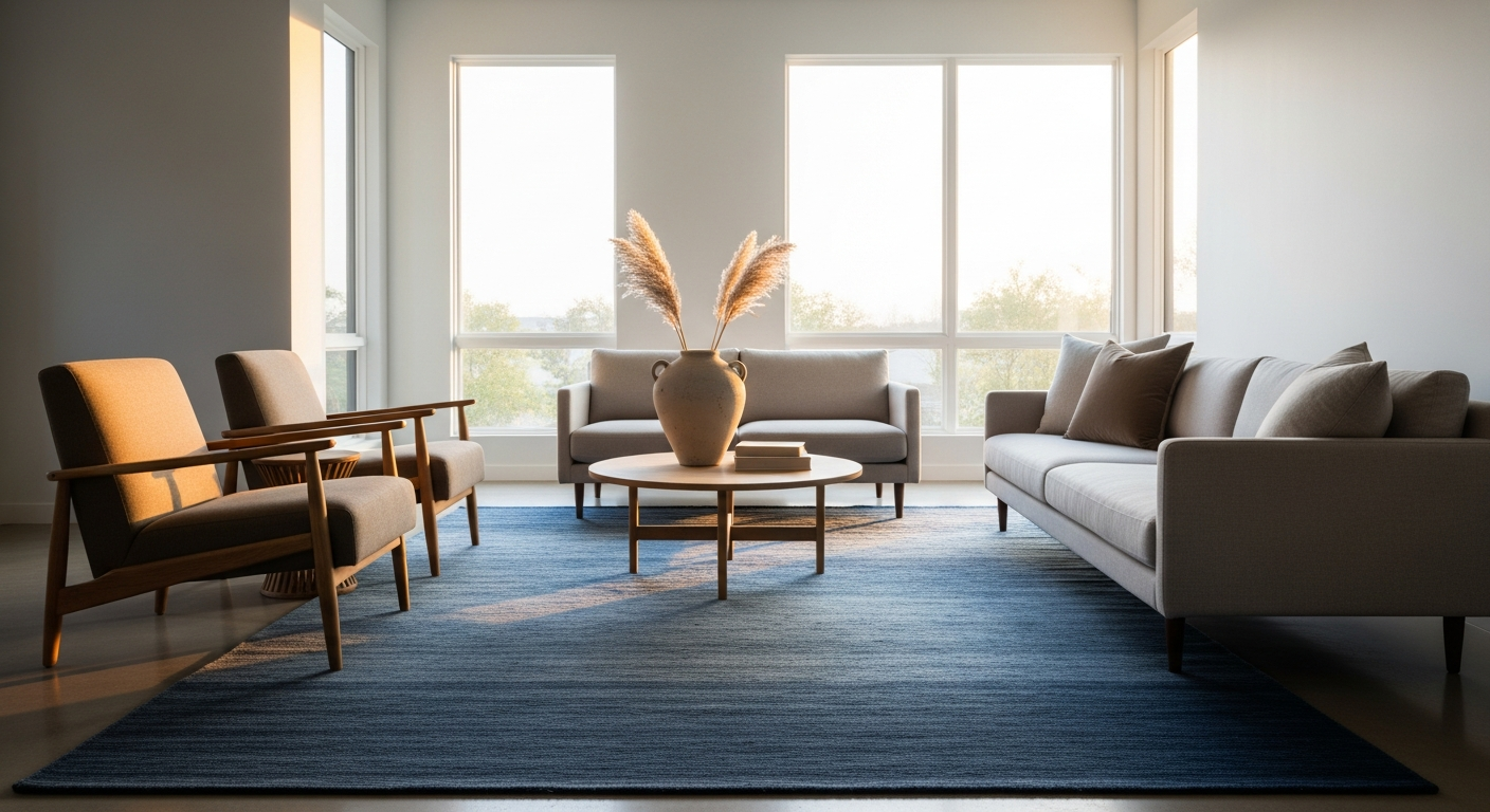 Transform Your Space: How the Signature Indigo Wool Blend Rug Creates Calm, Grounded Interiors