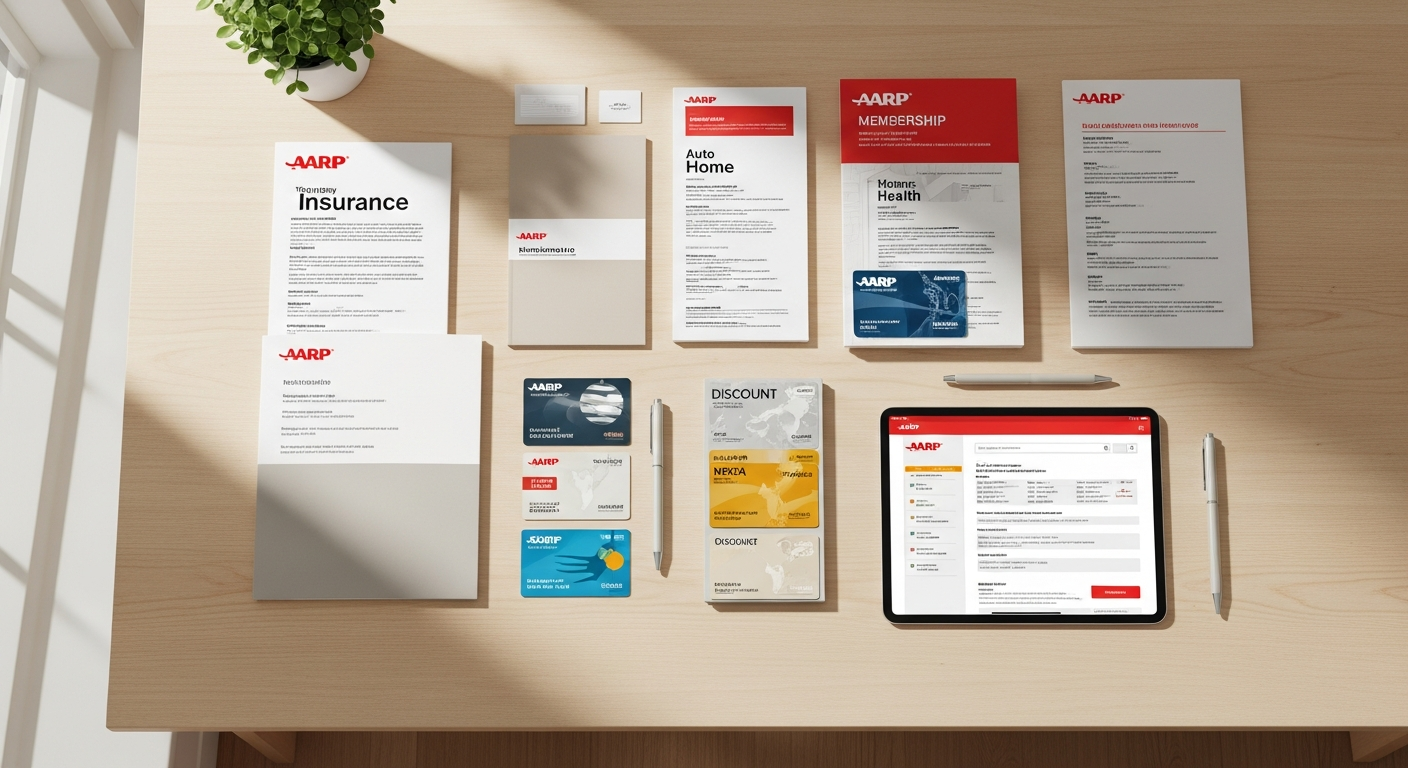 AARP membership card with discounts and benefits displayed prominently