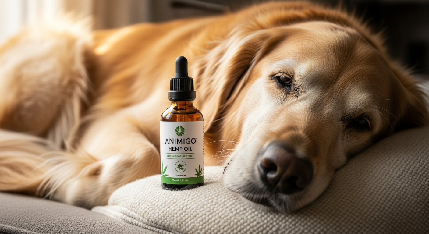 Animigo 100% Pure Hemp Oil for Dogs: Natural Joint Pain Relief for Senior Dogs