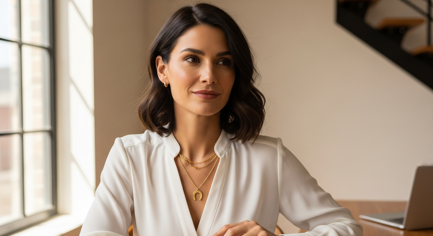 Herradura Layered Necklace Set featuring mixed metal stainless steel multi-strand design for women