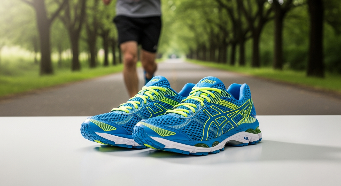 ASICS GEL-KAYANO running shoes displayed on a neutral background showcasing stability features