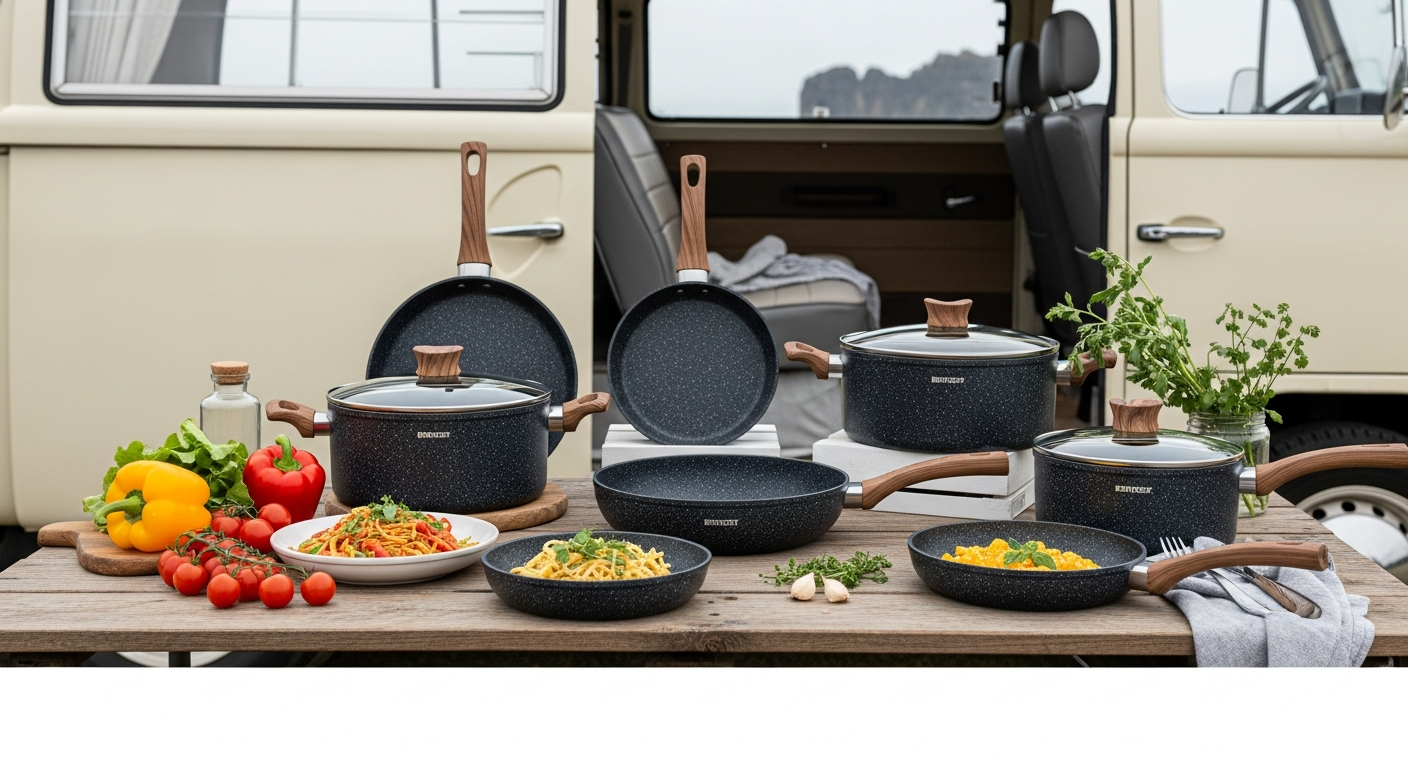 Master Minimalist Camping Meals: Why the Berger Stone Rock 10-Piece Cookware Set Transforms Van Life Cooking