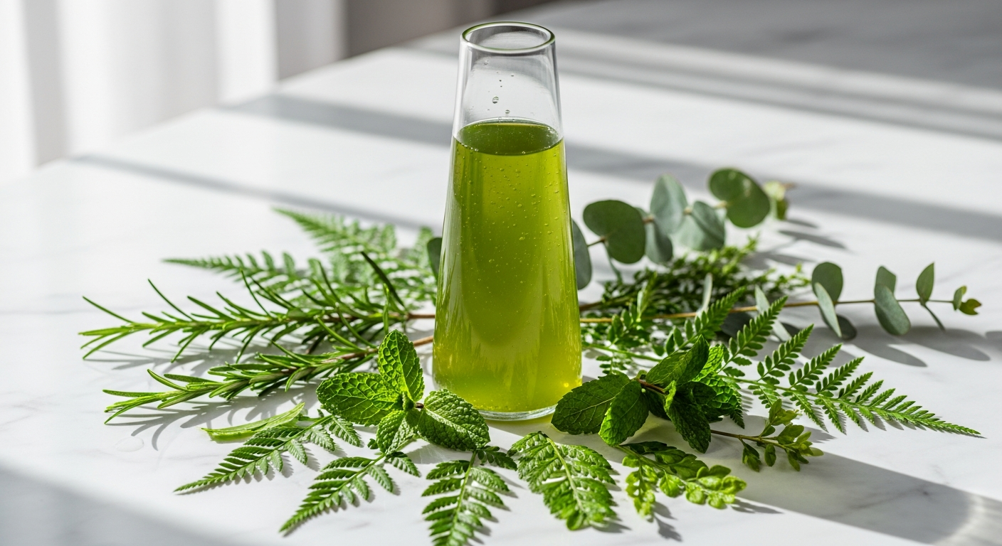 Botanycl SkinClear Elixir hormonal acne supplement bottle with plant-based ingredients displayed