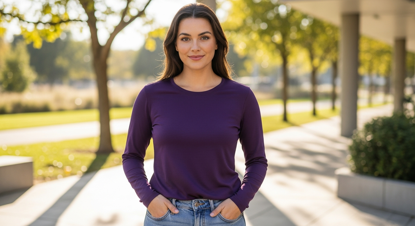 Coolibar Morada long sleeve UPF 50+ t-shirt in multiple colors displayed on model showing sun protection fabric