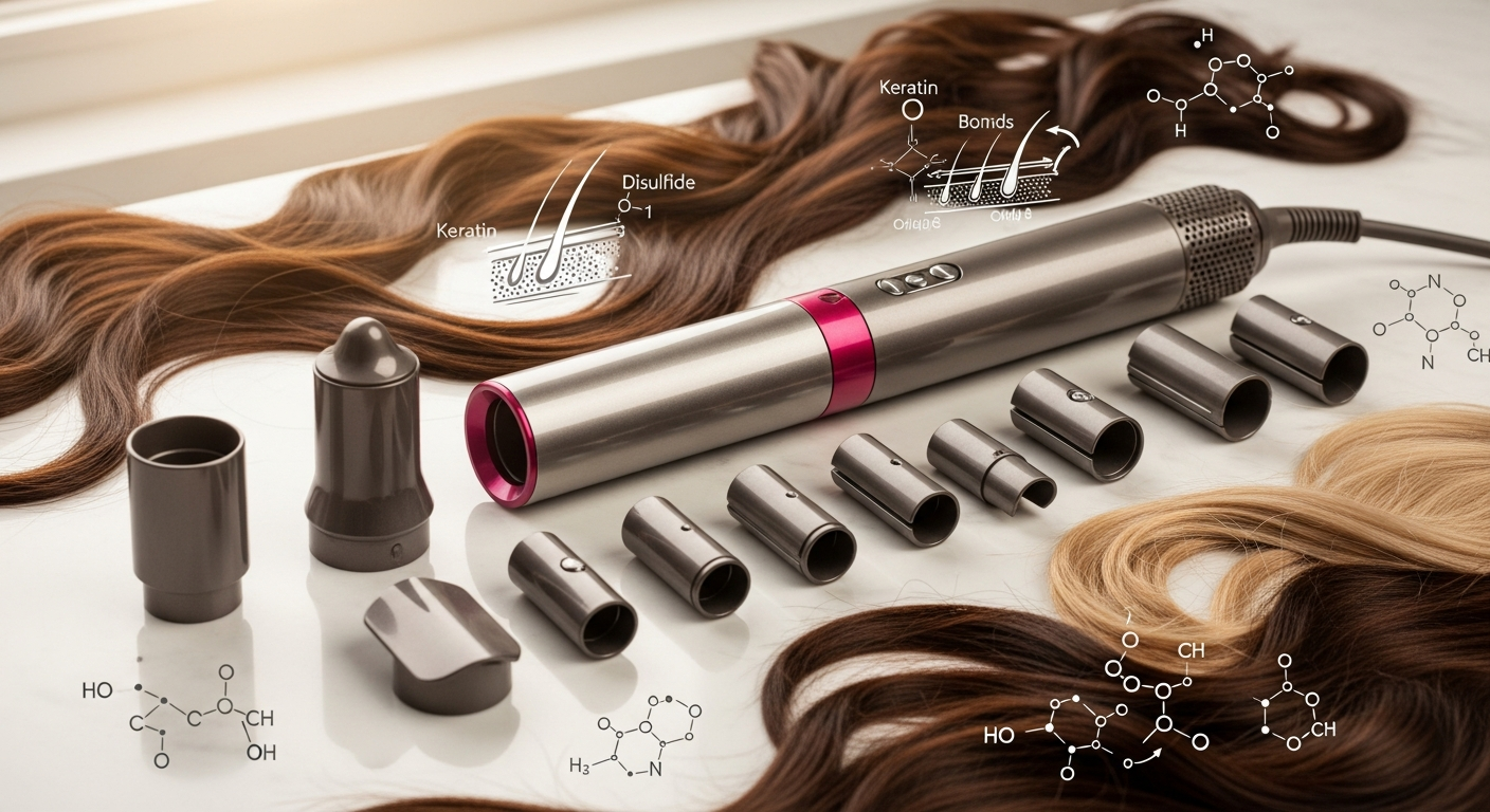 Dyson Airwrap Multi-Styler Complete styling tool with multiple barrel attachments displayed