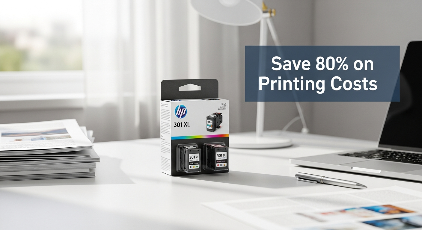 Compatible HP 301 XL Ink Cartridge Pack: Save 80% on Printing Costs