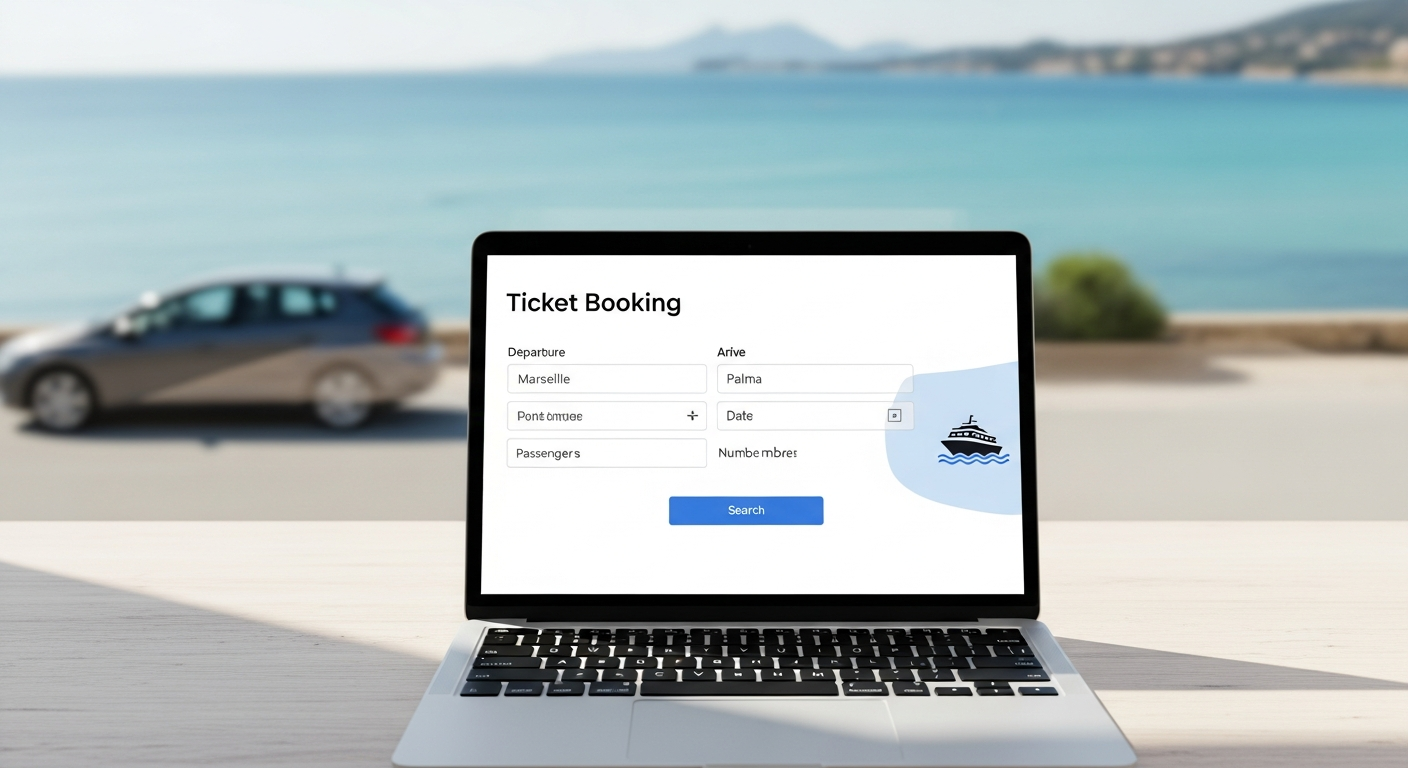 Ferry vehicle transport across Aegean Sea from Athens to Santorini with cars and motorcycles