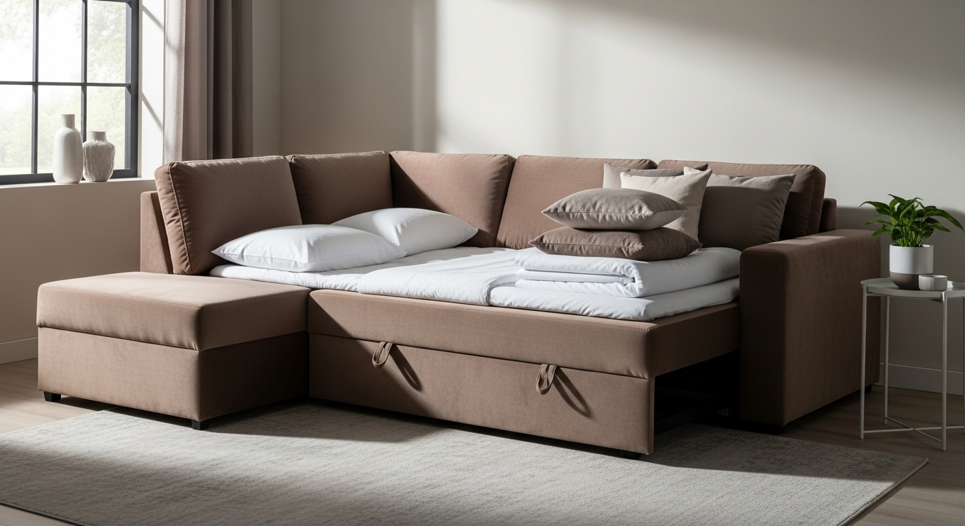 Transform Your Guest Room: Why the Meridian U-Shape Velvet Sofa Bed with Storage Solves the Hosting Dilemma
