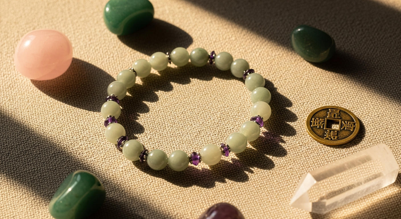 Prosperity Magnet Jade Amethyst Bracelet: Unlock Abundance and Protection with Genuine Healing Stones