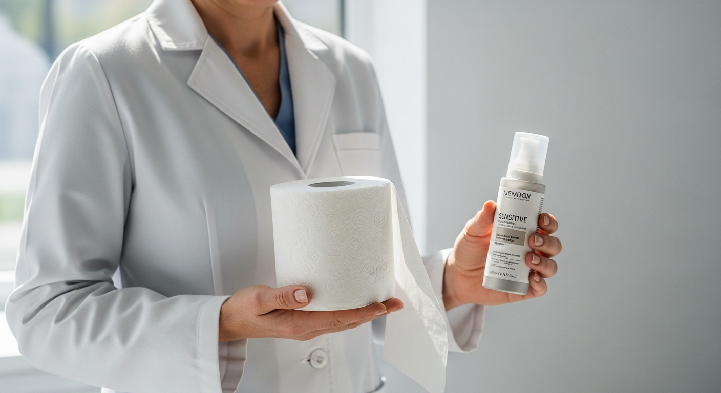 Foxy Seda 3-Ply Toilet Paper roll displaying premium white tissue with delicate fragrance core