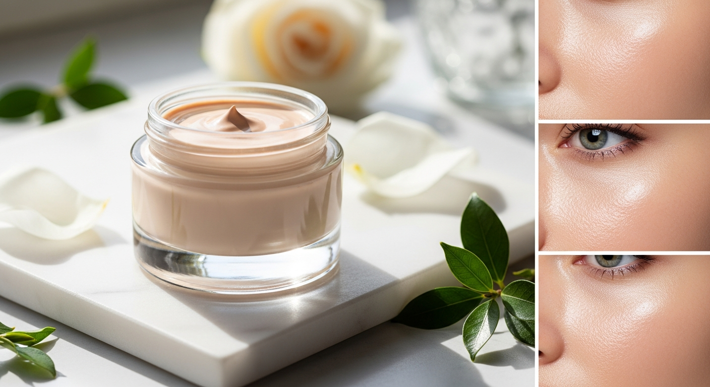 Magnifaïk C'est la base Complexion Enhancer bottle with pearlescent serum texture and elegant packaging