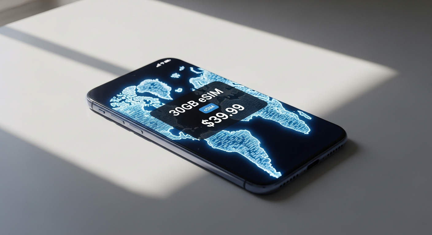 Europe and USA eSIM plan offering 30GB yearly data connectivity for international travelers