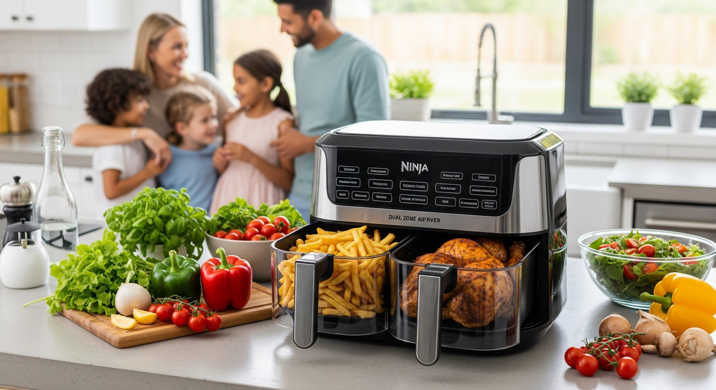 Ninja Foodi MAX Dual Zone Air Fryer AF400UK: Cook Two Meals at Once for Family Dinners