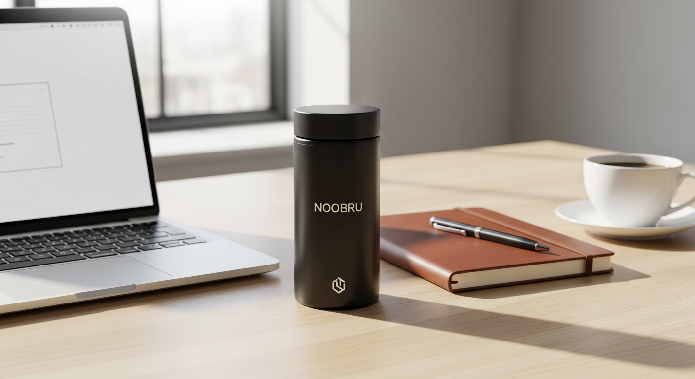 Noobru Advantage nootropic powder supplement container with vibrant packaging and cognitive enhancement branding