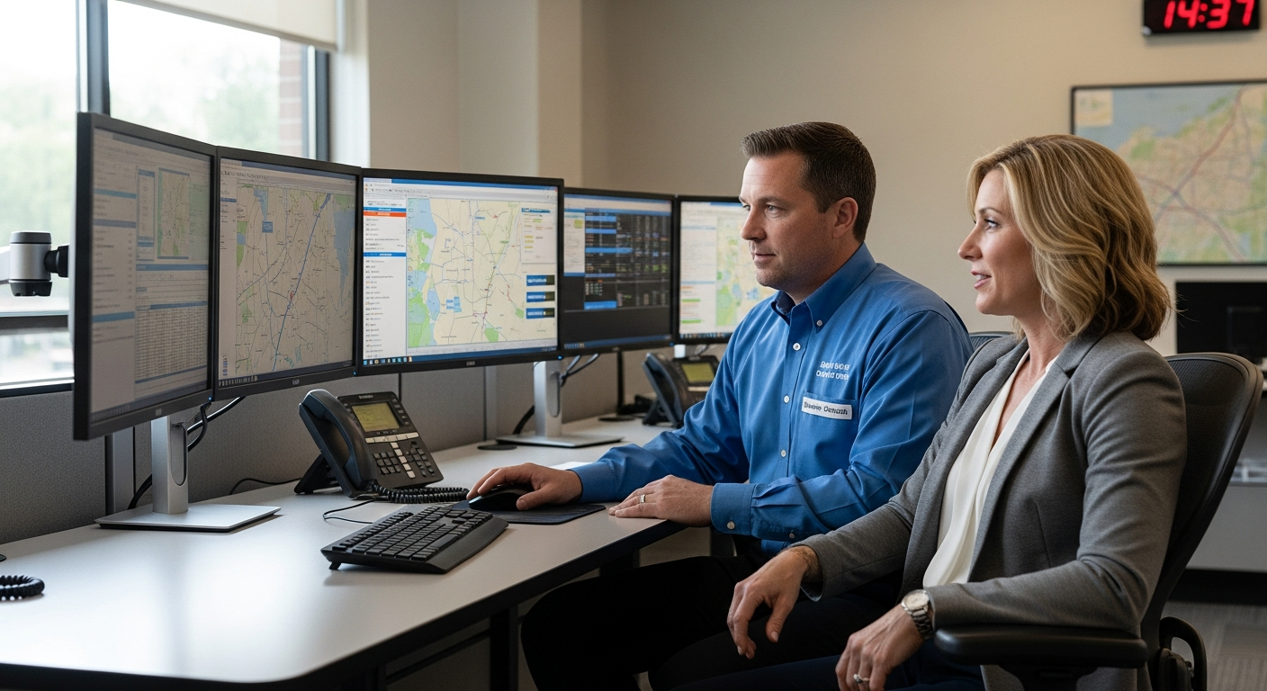 OFM 247 Big & Tall 24/7 Ergonomic Office Chair in dispatch center with operator during shift