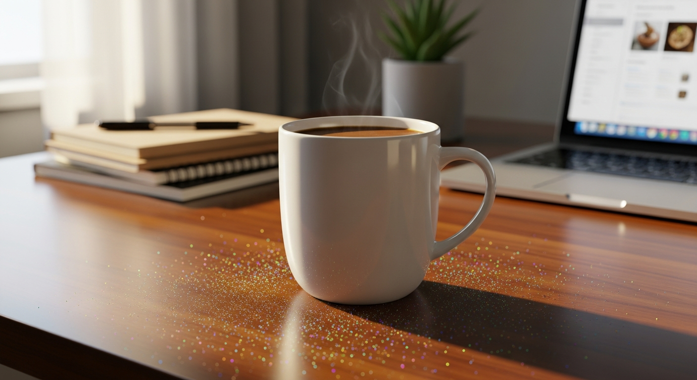 Spacegoods Rainbow Dust mushroom coffee alternative with functional ingredients and multiple flavor options displayed