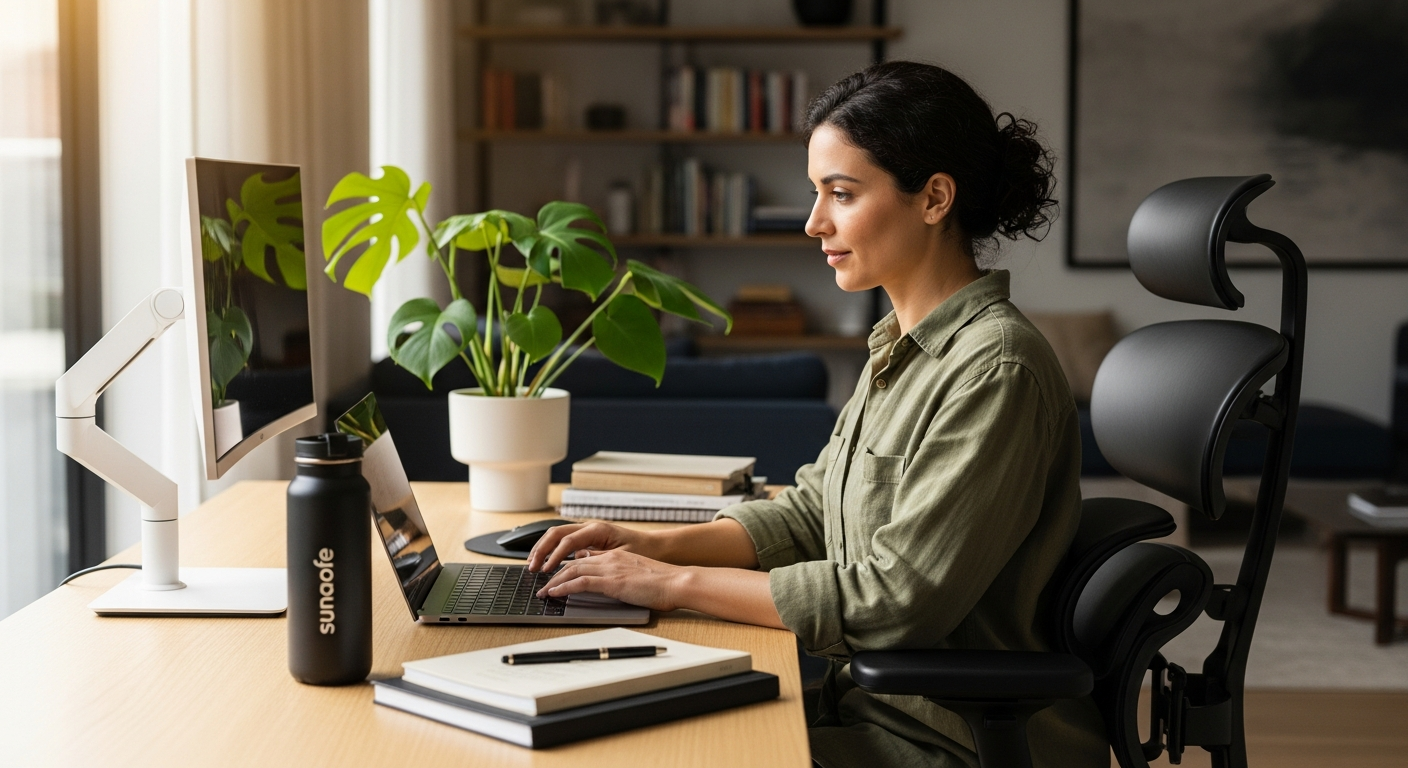 Sunaofe MORPH Ergonomic Lumbar Auto-track Office Chair with adaptive support technology for remote workers