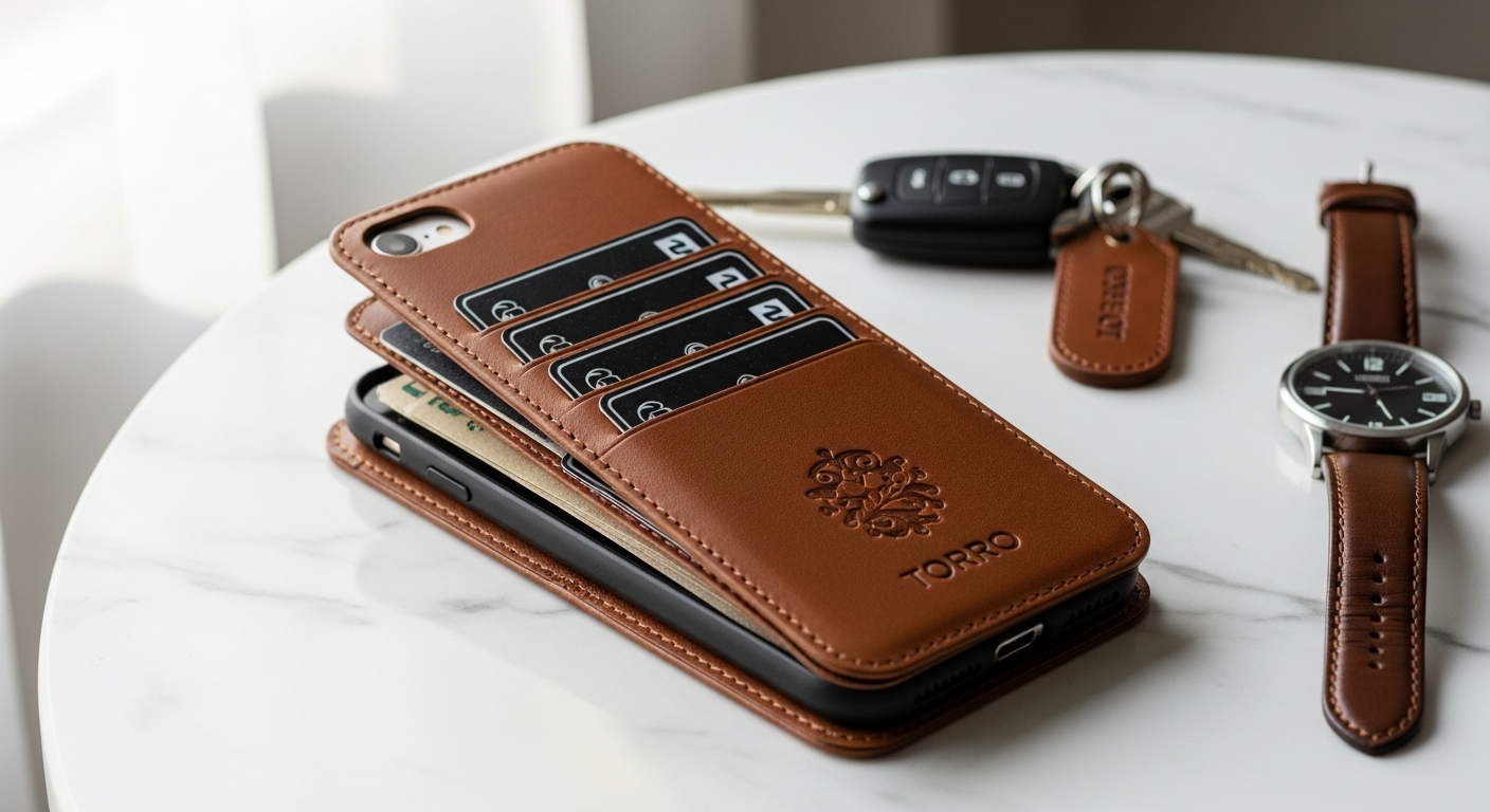 TORRO Premium Leather iPhone Wallet Case: Minimalist Everyday Carry Solution