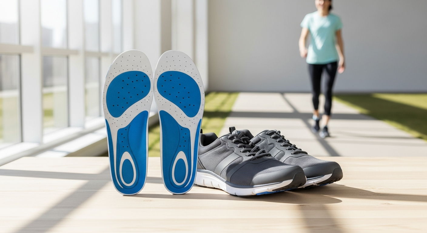 WalkHero All-Purpose Plantar Fasciitis Insoles with patented arch support and adaptive foam technology for foot pain relief