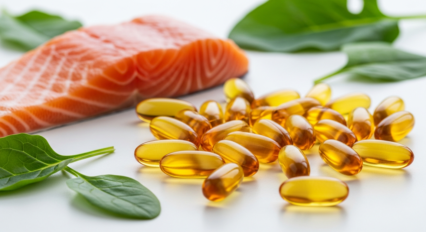 Omega 3 Fish Oil 2000mg capsules with EPA and DHA for heart and brain health supplementation