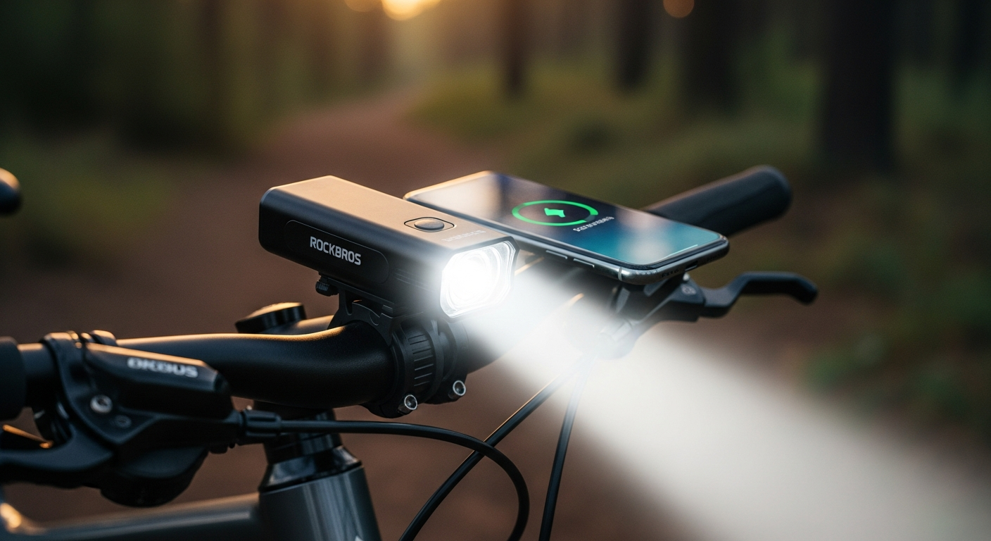 ROCKBROS 1000 Lumen USB Rechargeable Bike Headlight: Brightness Meets Power Bank Functionality