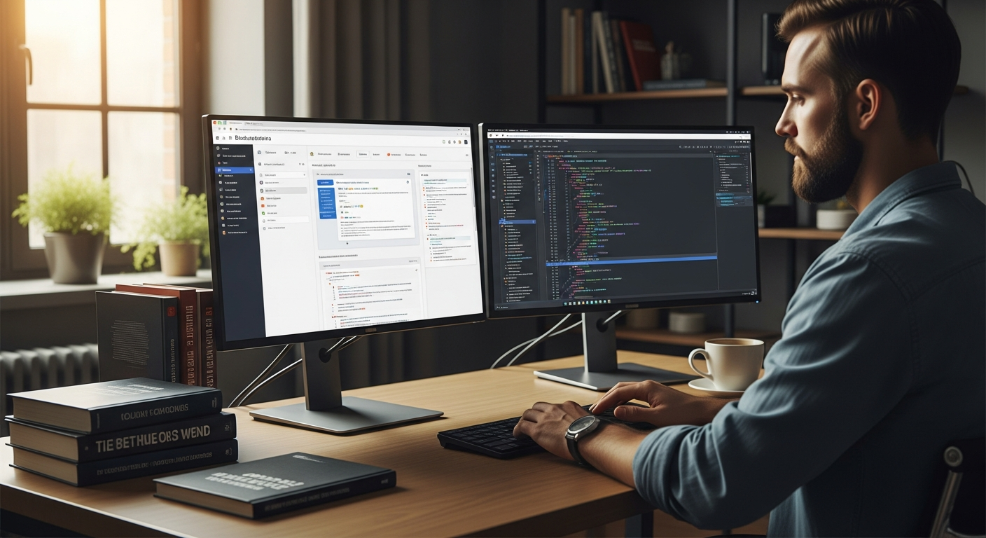 Static site generator interface displaying fast-loading technical documentation pages with code examples