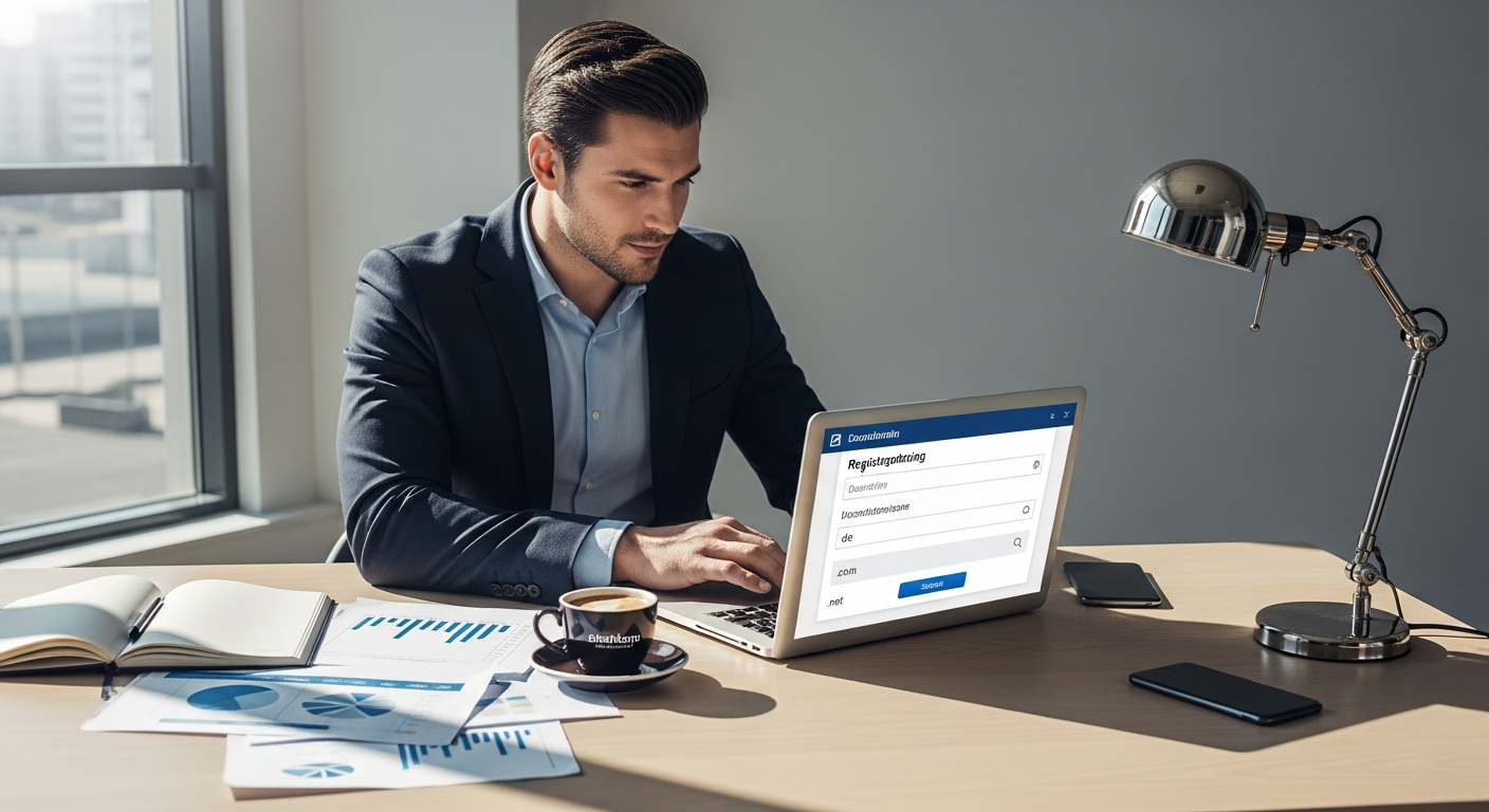 Checkdomain DE domain registration and web hosting services interface showing .de domain pricing and hosting plan options