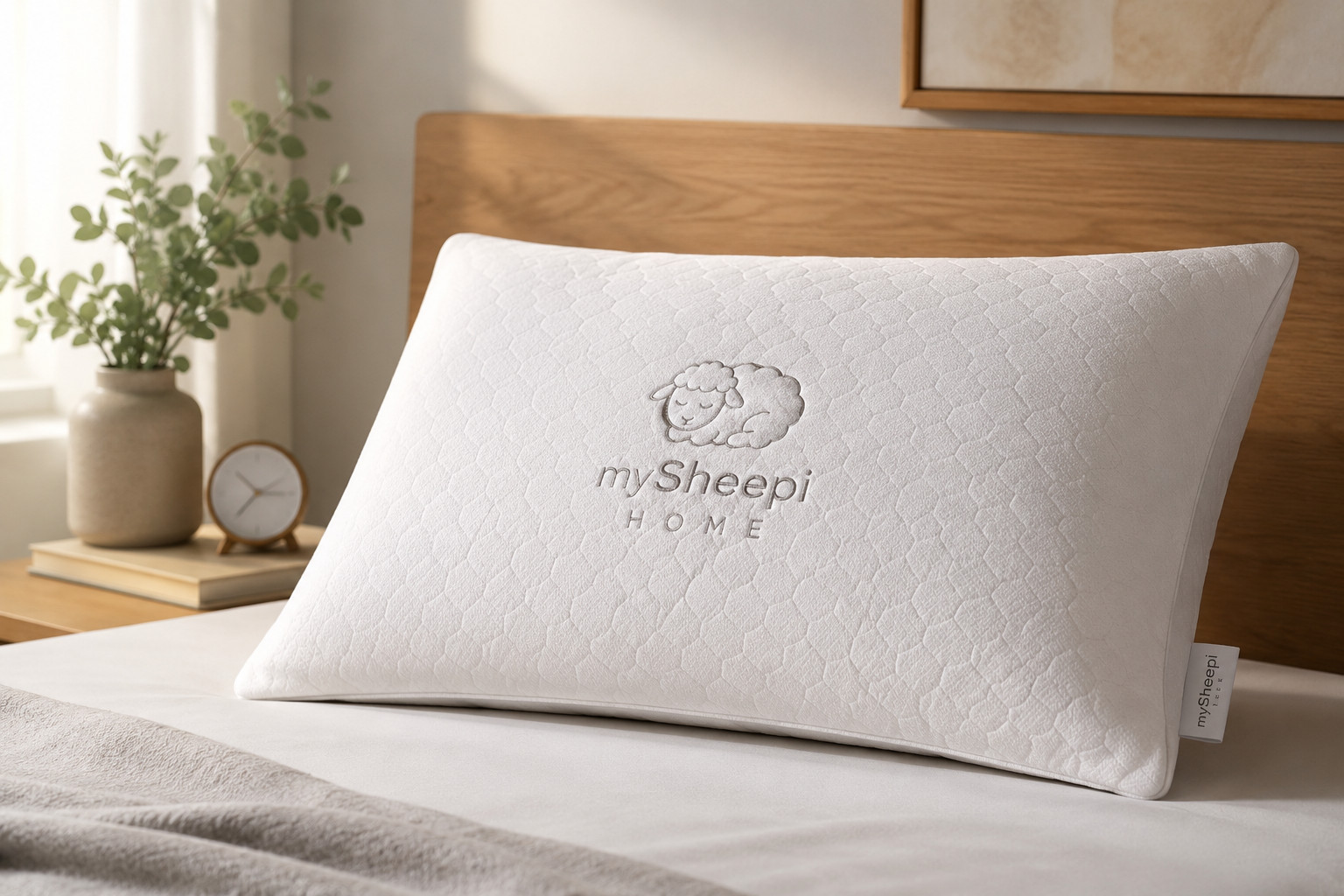 mySheepi HOME ergonomic adjustable pillow with movable neck roll for side sleepers