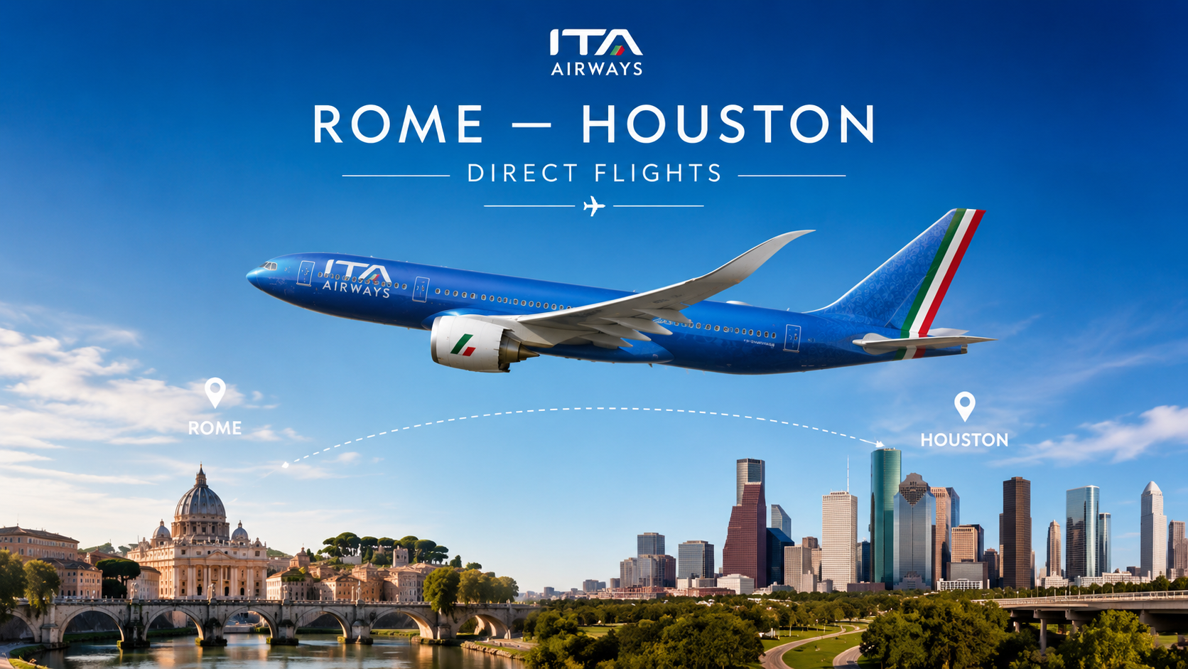 ITA Airways Rome-Houston Direct Flights Launch New Nonstop Travel Option in 2026