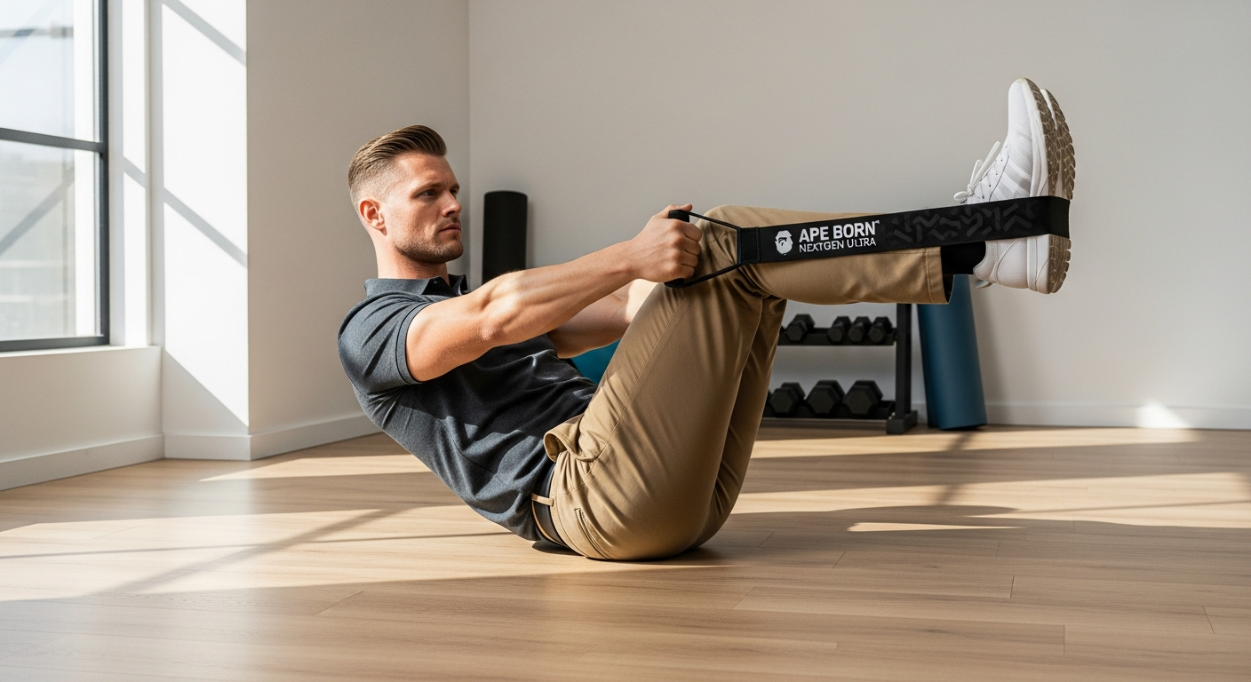 APE BORN NextGen Ultra Muscle Stimulator belt device on professional's torso during work