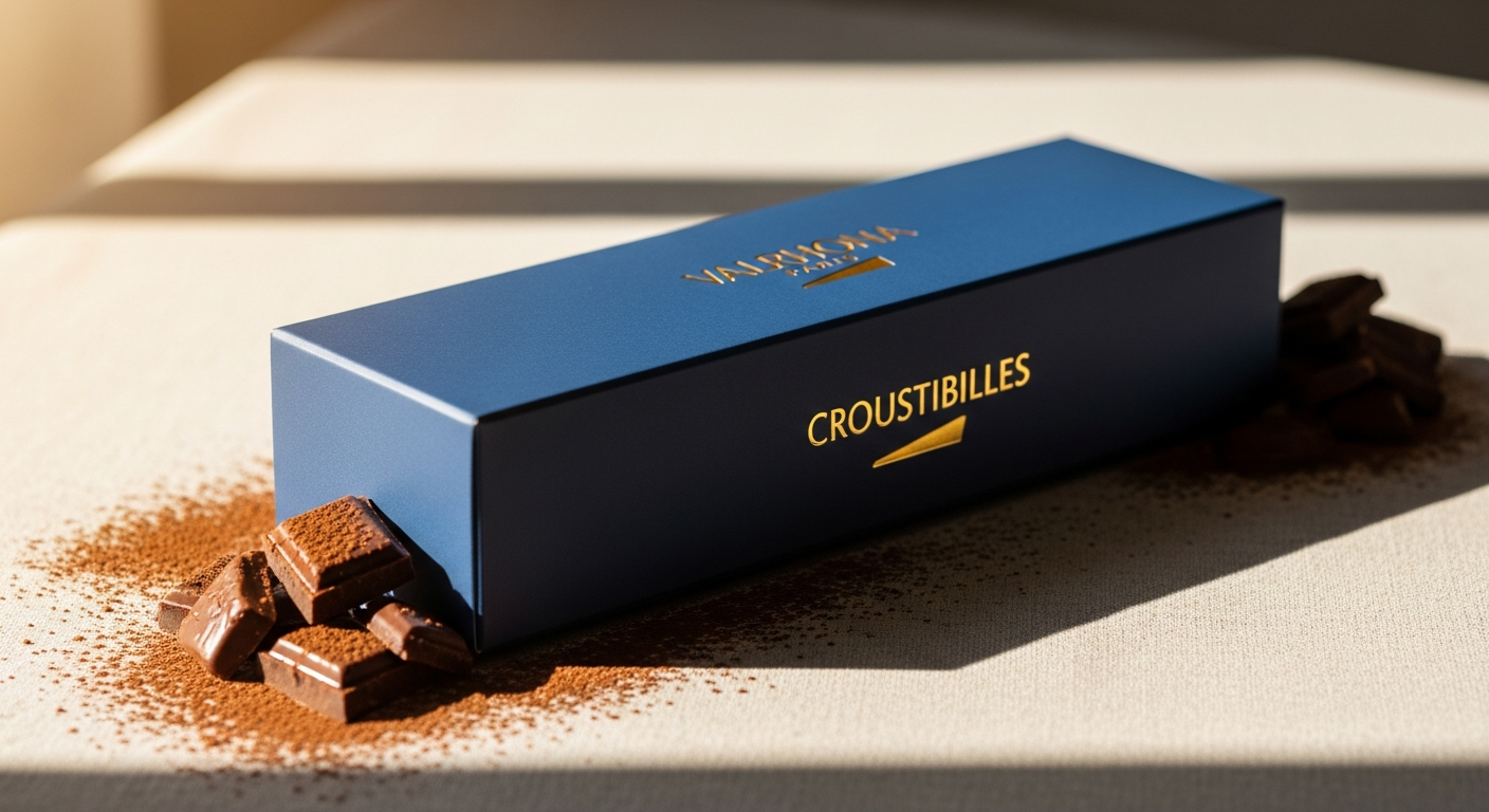 Valrhona Paris Dark Milk Croustibilles Gift Box with premium French chocolate pieces