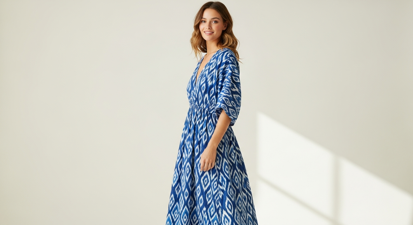 Brakeburn Eirini Cotton Ikat Maxi Dress